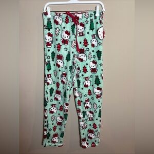 Sanrio Hello Kitty Cozy Christmas Pajama Pants Size Small Fleece NEW